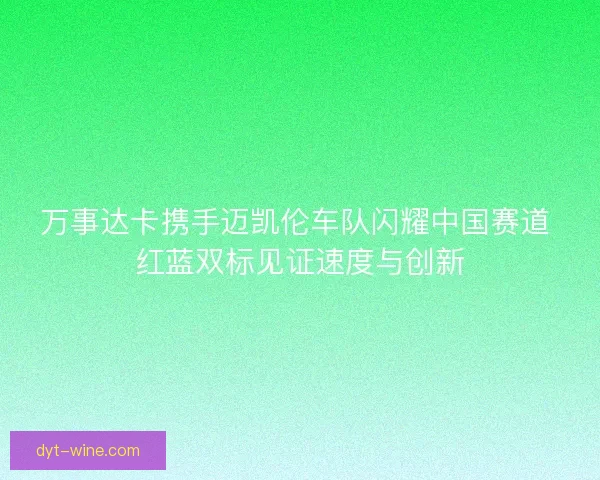 万事达卡携手迈凯伦车队闪耀中国赛道 红蓝双标见证速度与创新